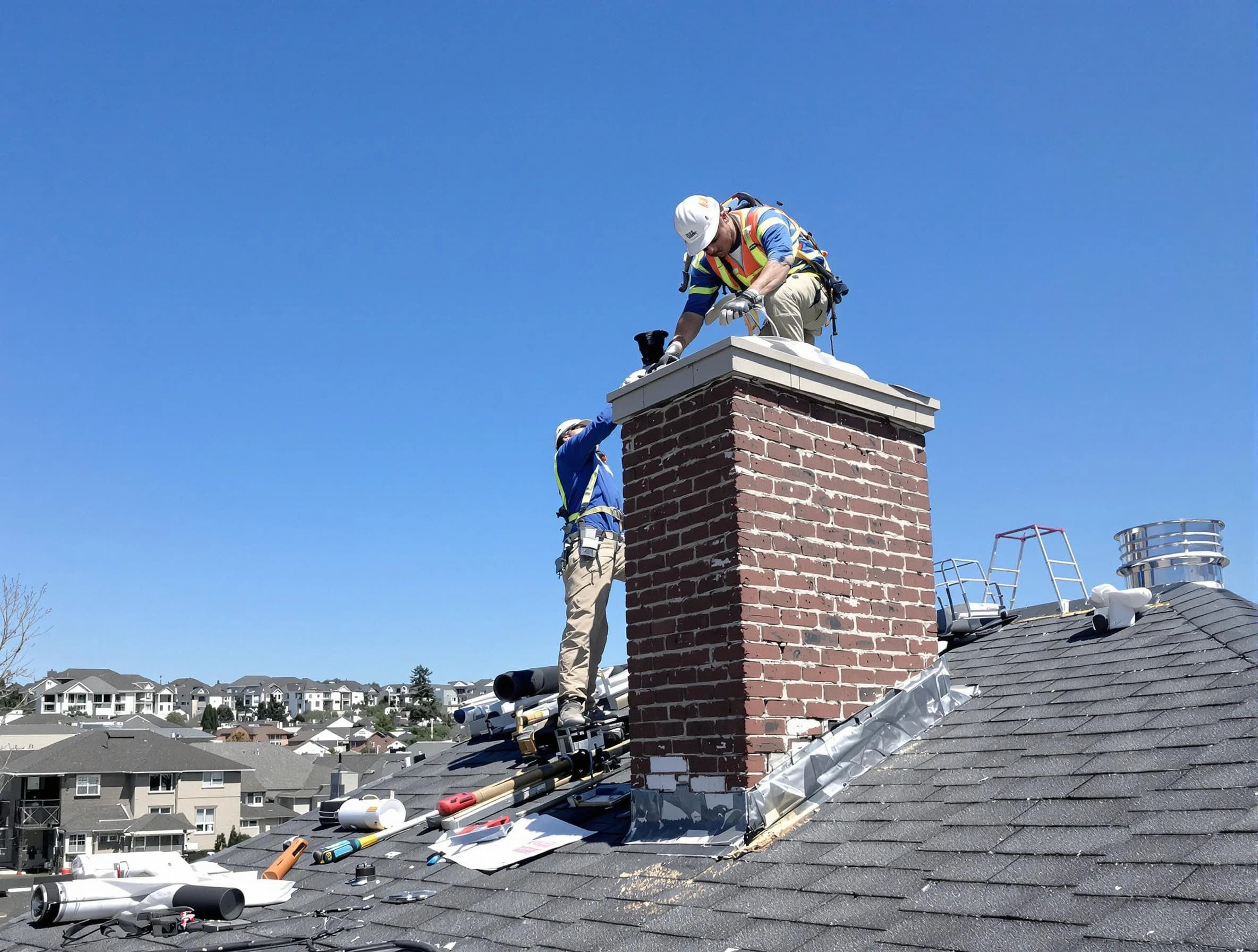 Bennett Chimney Sweep repairing a chimney crown in Bennett, CO