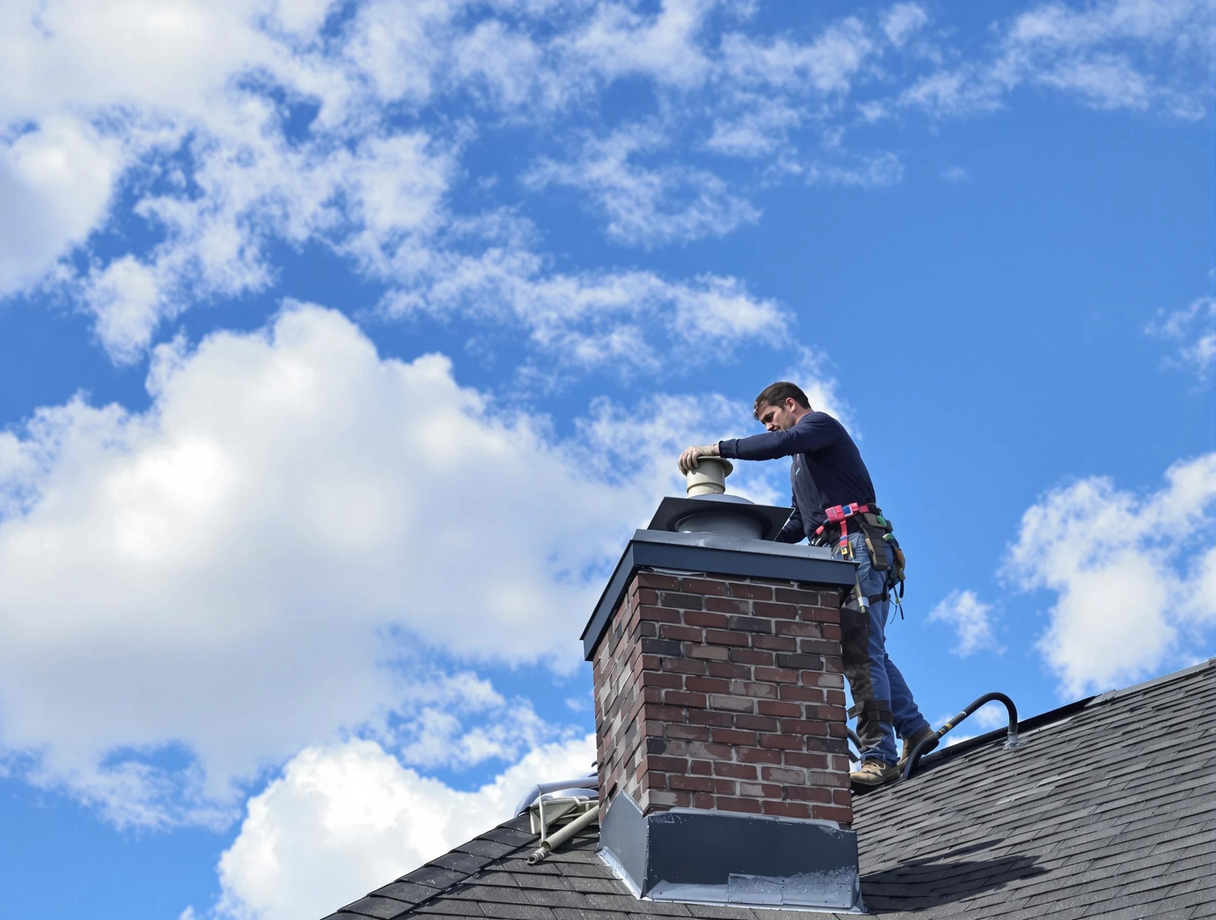 Bennett Chimney Sweep installing a sturdy chimney cap in Bennett, CO