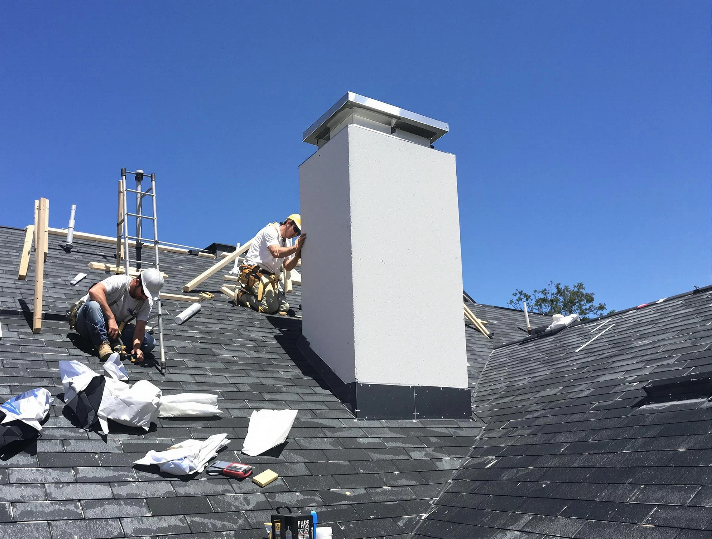 Bennett Chimney Sweep crew installing a new chimney in Bennett, CO