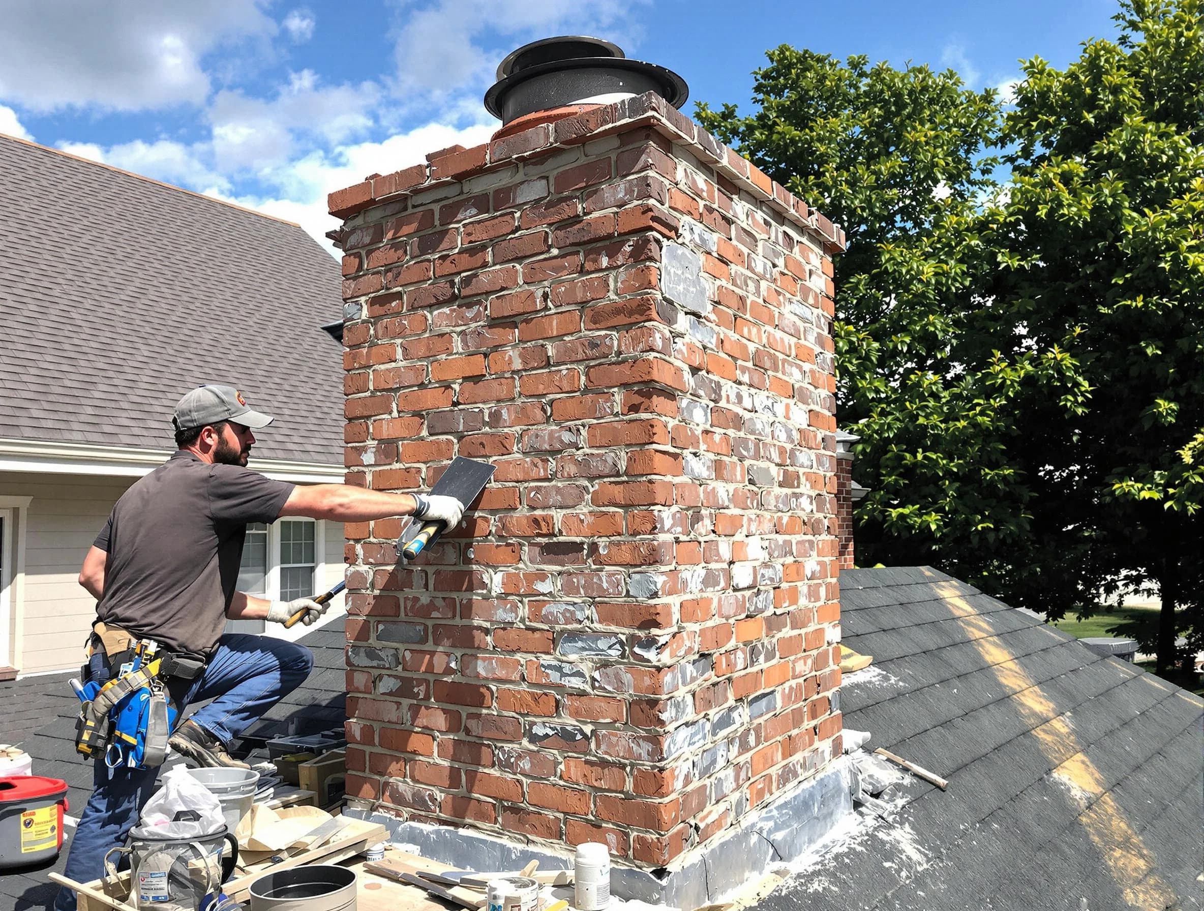 Completed chimney rebuild by Bennett Chimney Sweep in Bennett, CO