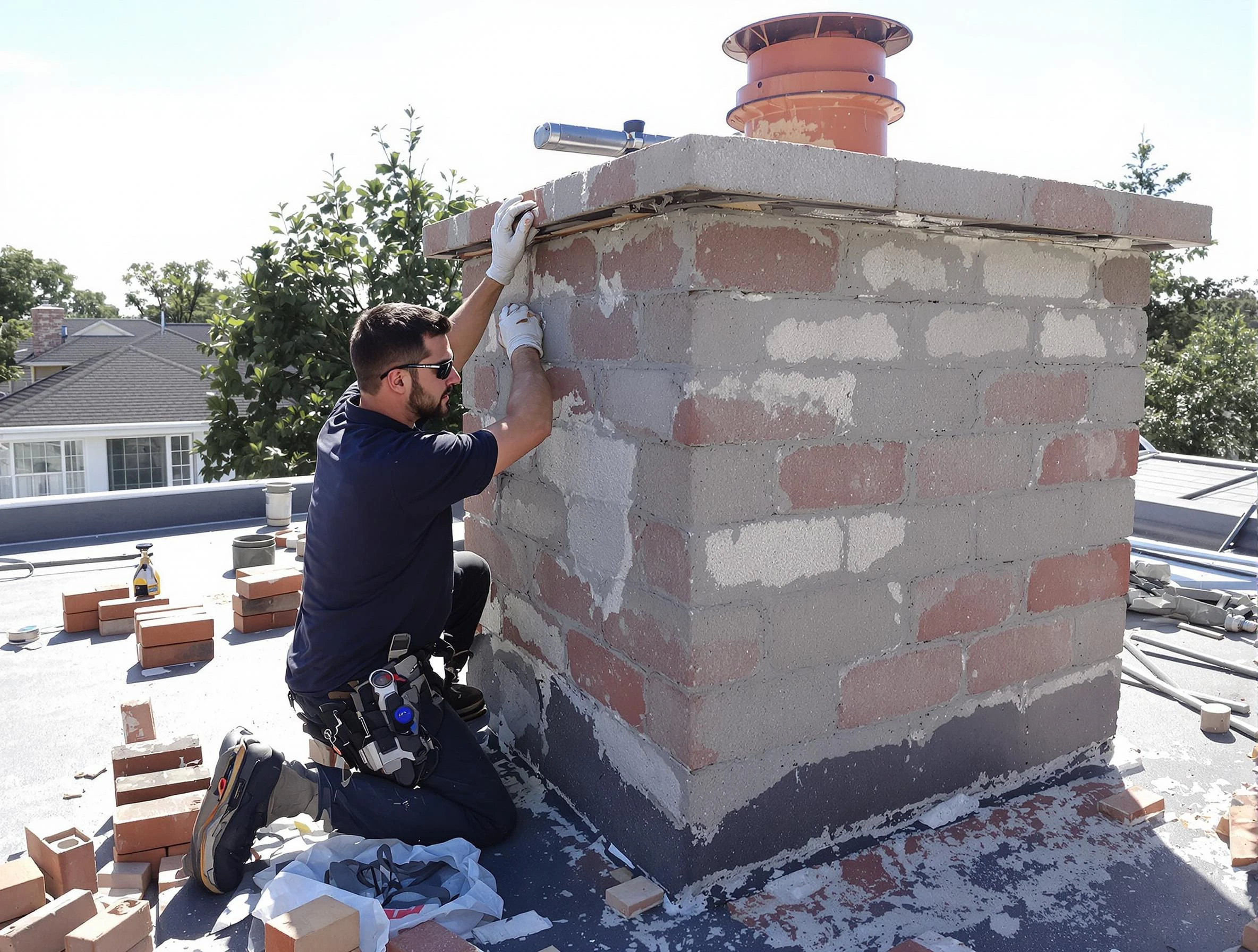Advanced chimney repair process by Bennett Chimney Sweep in Bennett, CO